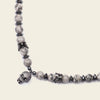 Skull Drift Necklace with round stone beads and skull-shaped accents
