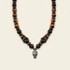 Skull Drift Necklace with round stone beads and skull-shaped accents