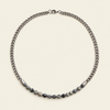 Slate Link Necklace with stone beads paired with a silver-coloured chain