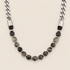 Slate Link Necklace with stone beads paired with a silver-coloured chain