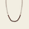 Slate Link Necklace with stone beads paired with a silver-coloured chain