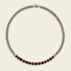 Slate Link Necklace with stone beads paired with a silver-coloured chain