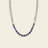Slate Link Necklace with stone beads paired with a silver-coloured chain