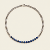 Slate Link Necklace with stone beads paired with a silver-coloured chain