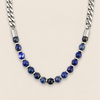 Slate Link Necklace with stone beads paired with a silver-coloured chain