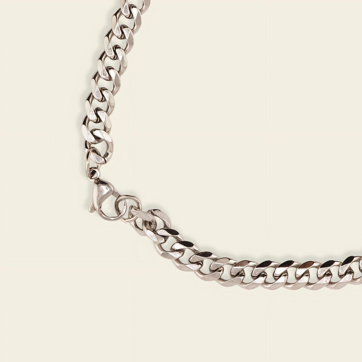 Slate Link Necklace, showing the fastening detail