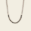 Slate Link Necklace with stone beads paired with a silver-coloured chain
