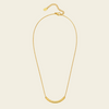 Slender Arc Necklace with a fine chain and slender curved bar in gold finish