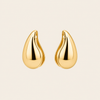 Soft Curve Earrings with polished teardrop-shaped earrings in gold finish