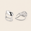 Soft Curve Earrings with polished teardrop-shaped earrings in silver finish