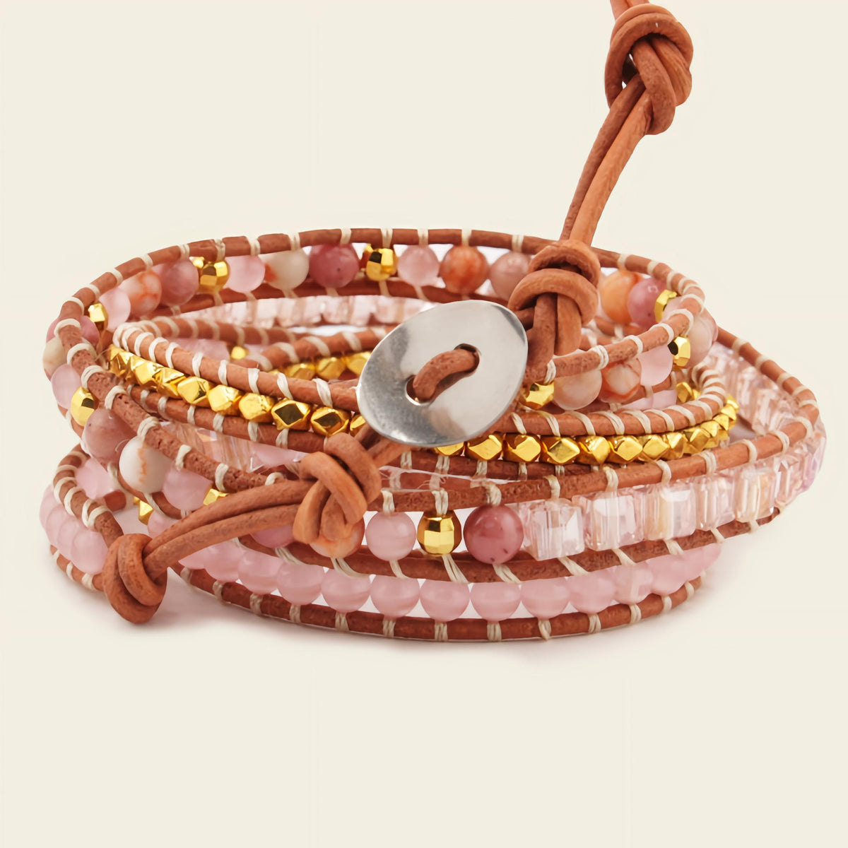 Soft Echo Bracelet with beadwork and cord detail