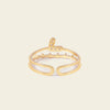 Soft Heart Ring with an open heart-shaped band with clear accents in gold finish
