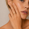 Soft Heart Ring worn on the hand in gold finish