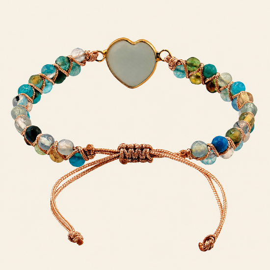 Soft Signal Bracelet with beadwork and cord detail