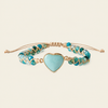 Soft Signal Bracelet with turquoise-coloured beads and a pale heart centre