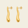 Soft Taper Earrings with slender tapered drops with rounded ends in gold finish