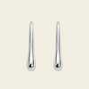 Soft Taper Earrings with slender tapered drops with rounded ends in silver finish