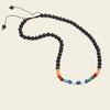 Spectrum Line Necklace with small round beads and multicoloured accents