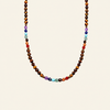 Spectrum Orbit Necklace with round beads with multicoloured accent beads