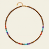 Spectrum Orbit Necklace with round beads with multicoloured accent beads