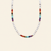 Spectrum Orbit Necklace with round beads with multicoloured accent beads