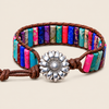Spectrum Tile Bracelet with beadwork and cord detail