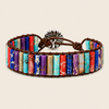 Spectrum Tile Bracelet with bright multicoloured rectangular beads