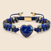 Stillwater Heart Bracelet with round stone beads and a heart-shaped centre