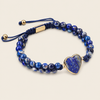 Stillwater Heart Bracelet with round stone beads and a heart-shaped centre