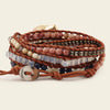 Stone Current Bracelet with beadwork and cord detail