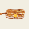 Sunlit Weave Bracelet with layered yellow and earth-toned bead strands