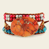 Sunset Jasper Bracelet with layered red and turquoise-coloured beads