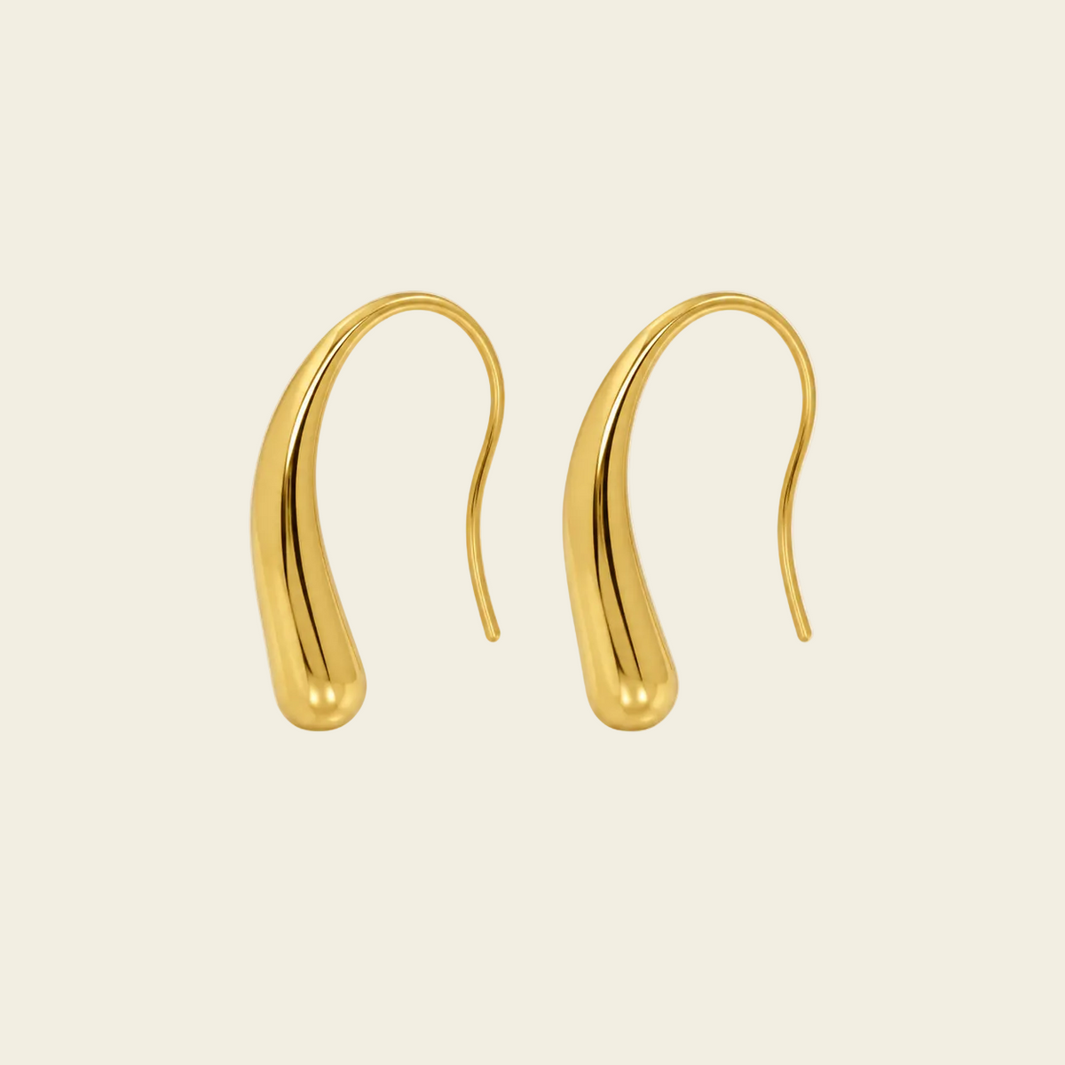 Tapered Sweep Earrings with slender tapered curved shapes in gold finish