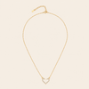 Tender Heart Necklace with an open heart pendant with clear accents in gold finish