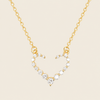 Tender Heart Necklace with an open heart pendant with clear accents in gold finish