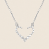 Tender Heart Necklace with an open heart pendant with clear accents in silver finish