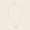Tender Heart Necklace with an open heart pendant with clear accents in silver finish
