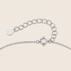 Tender Heart Necklace, showing the fastening detail in silver finish