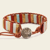 Terracline Tile Bracelet with beadwork and cord detail