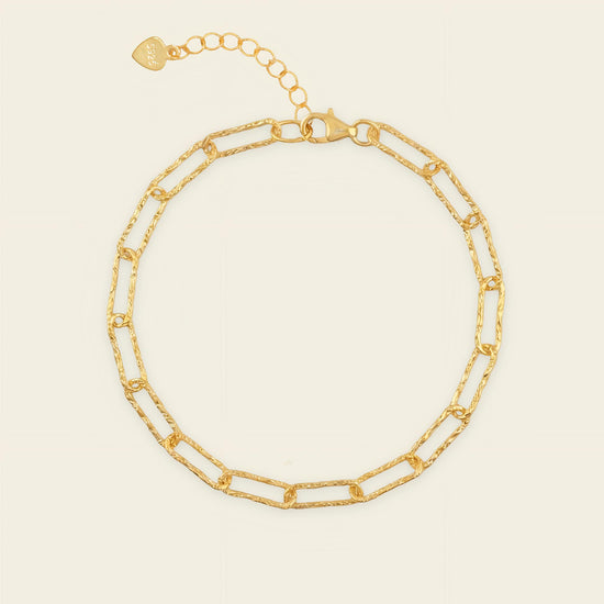 Trace Link Bracelet with elongated oval chain links in gold finish