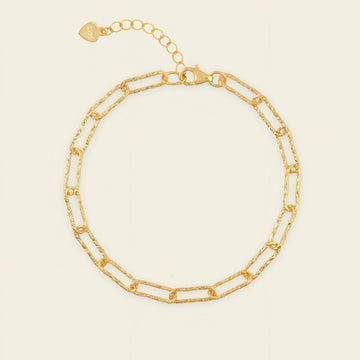 Trace Link Bracelet with elongated oval chain links in gold finish
