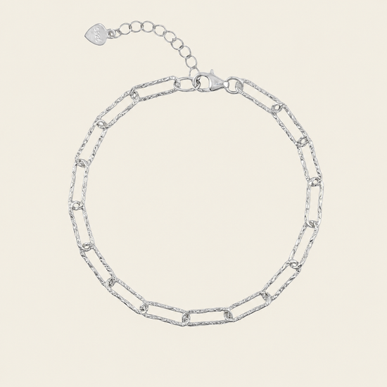 Trace Link Bracelet with elongated oval chain links in silver finish