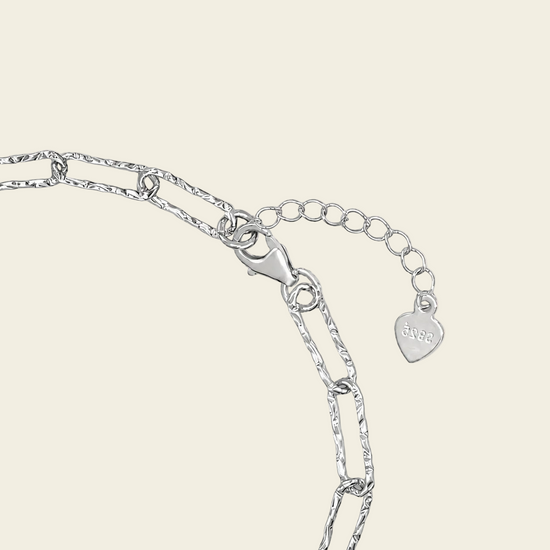 Trace Link Bracelet, showing the fastening detail in silver finish