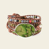 Verdant Path Bracelet with layered green and multicoloured bead strands