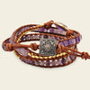 Violet Still Bracelet with beadwork and cord detail