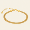 Woven Link Bracelet with a flat woven chain in gold finish