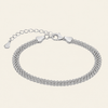 Woven Link Bracelet with a flat woven chain in silver finish
