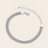 Woven Link Bracelet with a flat woven chain in silver finish