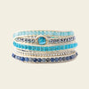 Amazonite Axis Bracelet with layered turquoise-coloured beads on pale cord