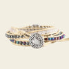 Mom Heart Bracelet with beadwork and cord detail